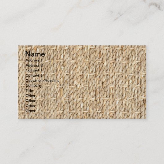 Carte De Visite Texture de Burlap (Devant)