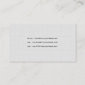 Carte De Visite Texture de Burlap de lin naturel noir et blanc (Dos)