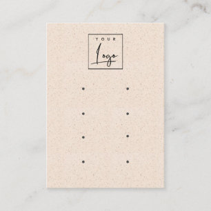 Carte De Visite Texture de céramique rose blush 4 Logo de présento