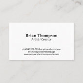Carte De Visite Texture de couleur | Peinture Créative (Dos)