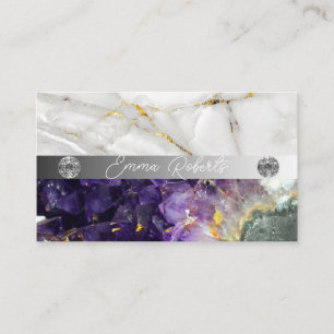 Carte De Visite Texture de cristal de quartz améthyste minéral