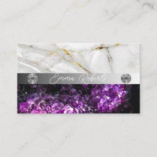 Carte De Visite Texture de cristal de quartz améthyste minéral C