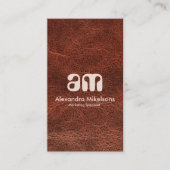 Carte De Visite Texture de cuir élégant professionnel (Devant)