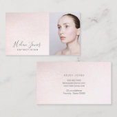 Carte De Visite texture de cuir esthéticienne faux rose (Devant / Derrière)