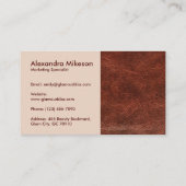 Carte De Visite Texture de cuir rustique professionnel (Dos)