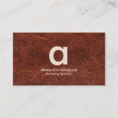 Carte De Visite Texture de cuir rustique professionnel (Devant)
