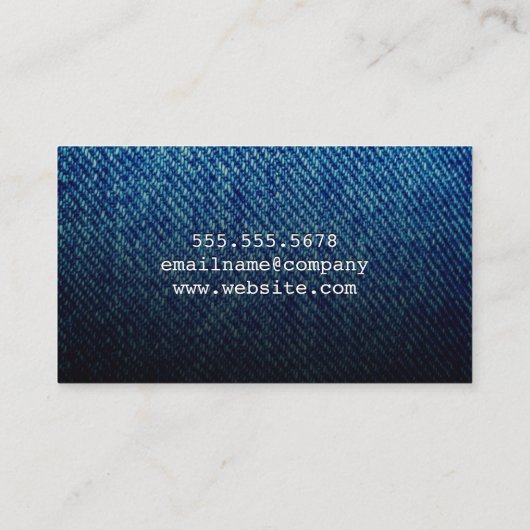 Carte De Visite Texture de Denim bleu (Dos)