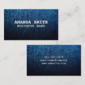 Carte De Visite Texture de Denim bleu (Devant / Derrière)