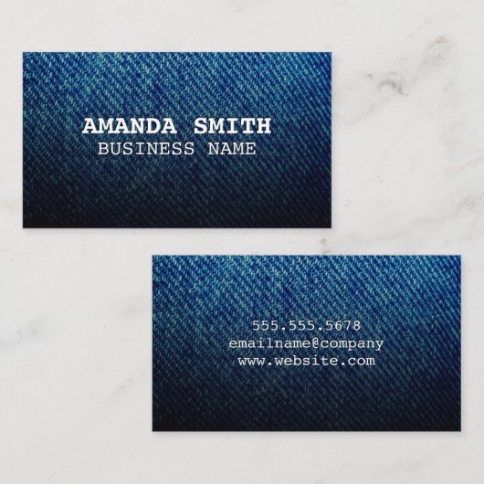 Carte De Visite Texture de Denim bleu (Devant / Derrière)