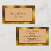 Carte De Visite Texture de feuille d'or simple et tendance (Devant / Derrière)