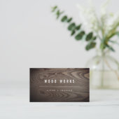 Carte De Visite Texture de grain de bois Photo Construction minima (Debout devant)