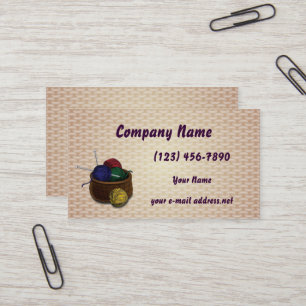 Carte De Visite Texture de Kitting de panier de fil