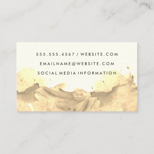 Carte De Visite Texture de l'aquarelle broyée d'or (Dos)