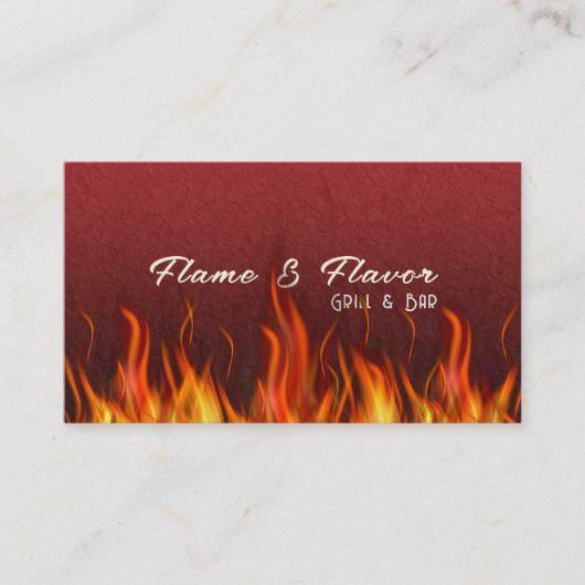 Carte De Visite Texture de lave ardente et flammes (Devant)