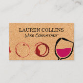 Carte De Visite Texture de liège | Verre à vin et rideaux (Devant)