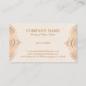 Carte De Visite Texture de lin de Crème claire avec manada en cuiv (Dos)