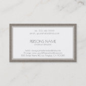 Carte De Visite Texture de lin gris sur fond blanc (Dos)