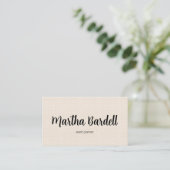 Carte De Visite Texture de lin naturel (Debout devant)