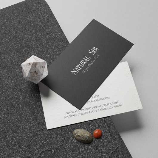 Carte De Visite Texture de lin noir Spa naturel
