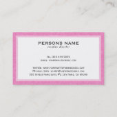 Carte De Visite Texture de lin rose sur fond blanc (Dos)