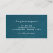 Carte De Visite Texture de lin Turquoise minimale Moderne Professi (Dos)