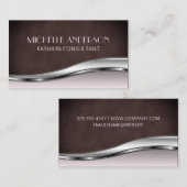 Carte De Visite Texture de luxe et Arrière - plan métallique rose (Devant / Derrière)