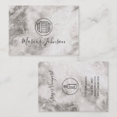 Carte De Visite Texture de marbre de vin (Devant / Derrière)