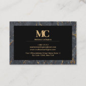 Carte De Visite Texture de marbre doré et gris (Dos)