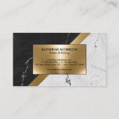 Carte De Visite Texture de marbre et or (Dos)