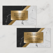 Carte De Visite Texture de marbre et or (Devant / Derrière)