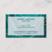 Carte De Visite Texture de marbre liquide turquoise (Dos)