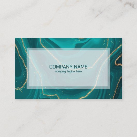 Carte De Visite Texture de marbre liquide turquoise (Devant)