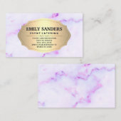 Carte De Visite Texture de marbre mauve d'or métallique (Devant / Derrière)