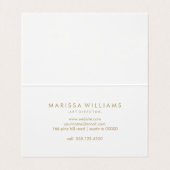 Carte De Visite Texture de marbre moderne de bleu et d'or (Intérieur déplié)