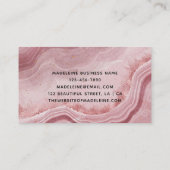 Carte De Visite Texture de marbre rose Élégant (Dos)