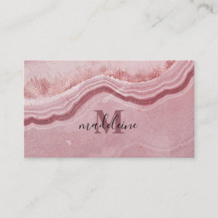 Carte De Visite Texture de marbre rose Élégant