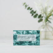 Carte De Visite Texture de marbre vert-foncé (Debout devant)