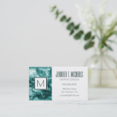 Carte De Visite Texture de marbre vert foncé (Debout devant)