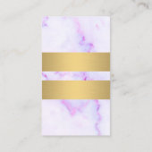 Carte De Visite Texture de marbre violet Or Bars métalliques Affai (Dos)