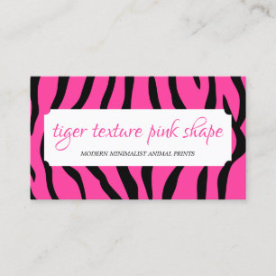Carte De Visite Texture de paillettes de tigre cadre de forme rose