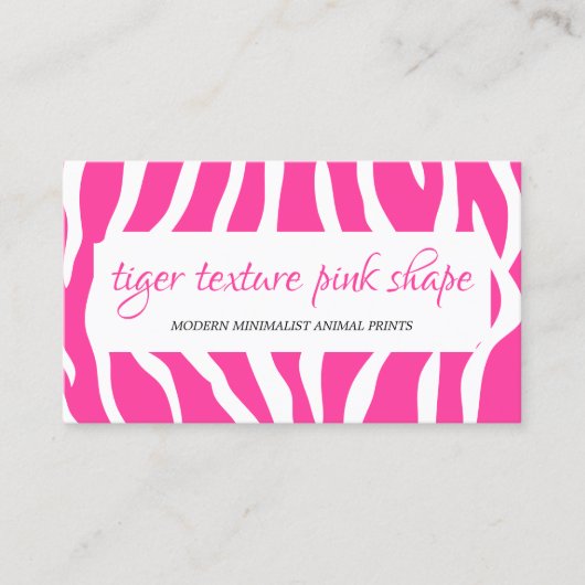 Carte De Visite Texture de paillettes de tigre rose blanc cadre de (Devant)