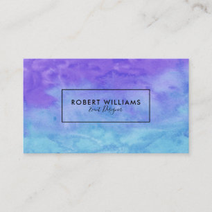 Carte De Visite Texture de papier à aquarelles fluides violettes e