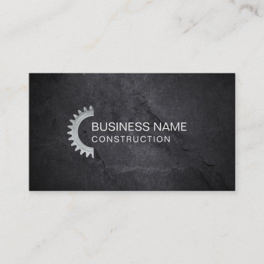 Carte De Visite Texture de Pierre noire professionnelle de constru (Devant)