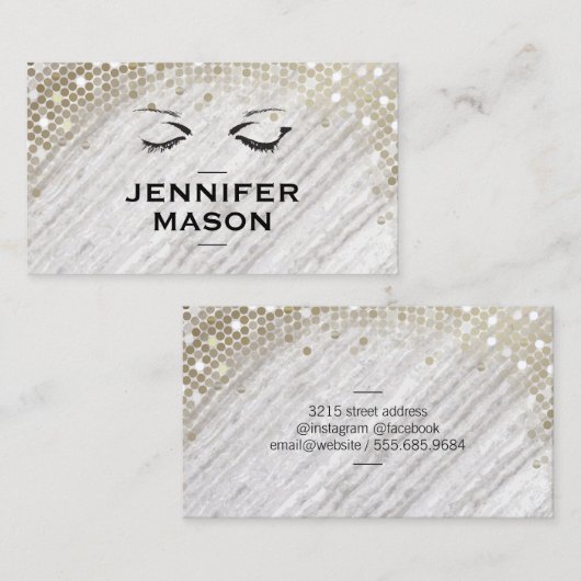 Carte De Visite Texture de pierre Séquin Accent Oeil Lashes (Devant / Derrière)