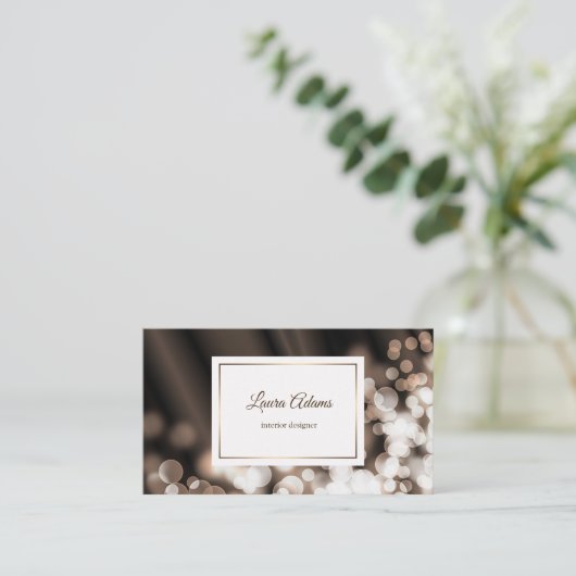 Carte De Visite Texture de soie de style de Bokeh. Texte (Debout devant)