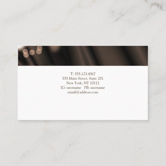 Carte De Visite Texture de soie de style de Bokeh. Texte (Dos)