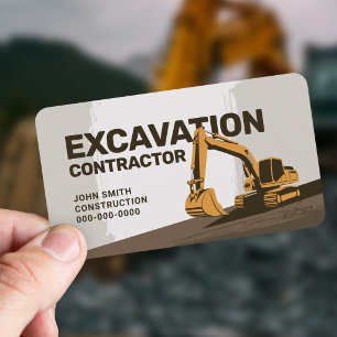 Carte De Visite Texture de terre - Entrepreneur en excavation