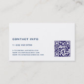 Carte De Visite Texture de tissu de denim bleu QR Code (Dos)