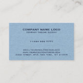 Carte De Visite Texture de tissu de lin bleu clair (Dos)