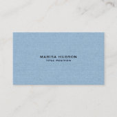 Carte De Visite Texture de tissu de lin bleu clair (Devant)